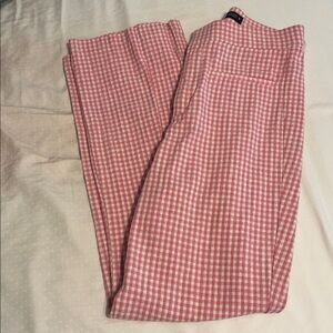 Zara Pink and White Checkered Trousers